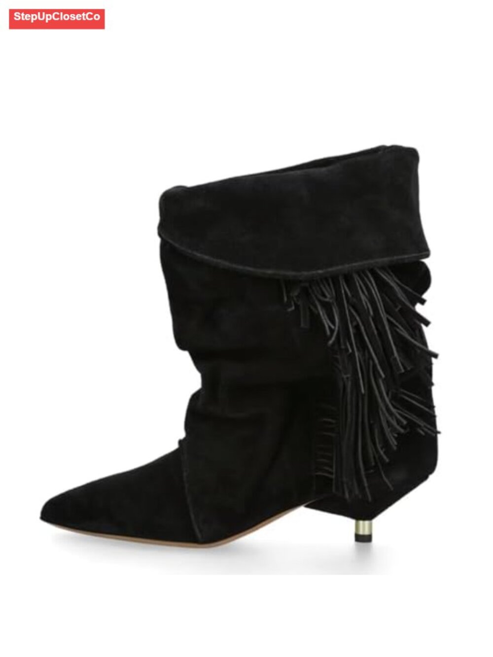 Slouchy Ankle Boots Pointed Toe Kitten Heels Wide Calf Suede